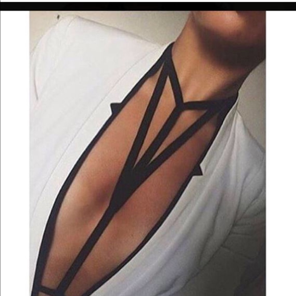 black fabric Harness Bra Bandage